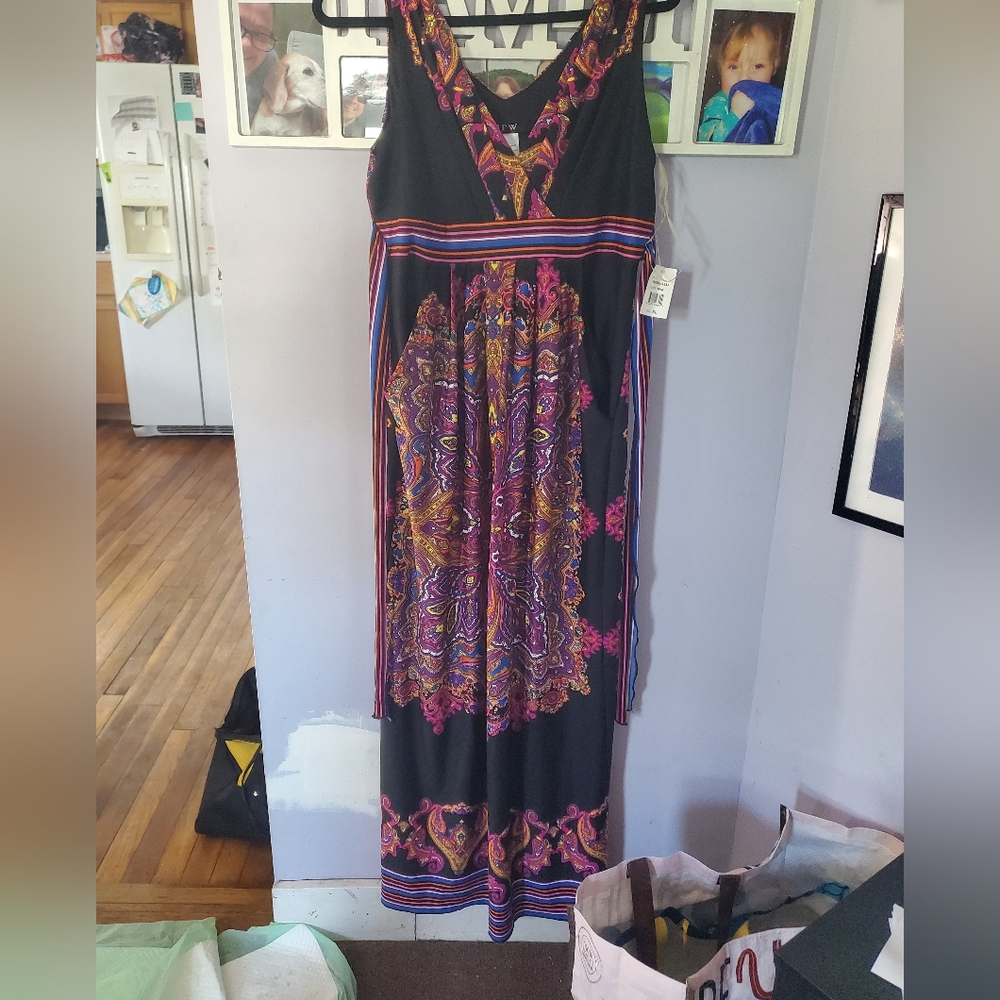 Xl print dress w pockets